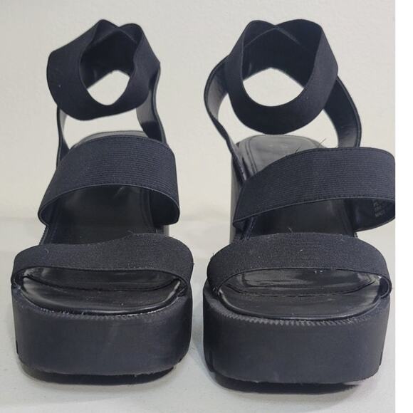Madden Girl Sandals Womens 10 Black Chunky Platform Sandals Goth Y2K Witchy Edgy - Picture 2 of 9